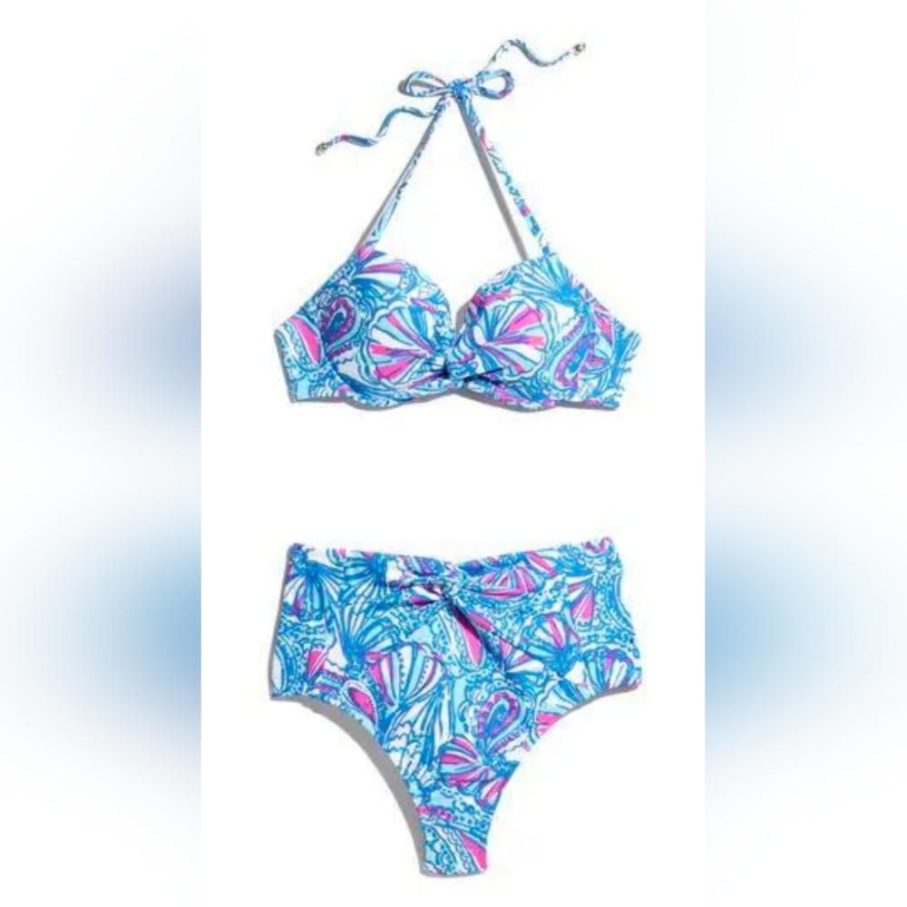 Lilly Pulitzer for Target Blue & Pink Paisley High-Waist Bikini